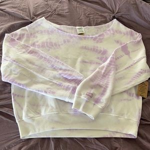 VS Pink Campus Cropped Sweatshirt NWT